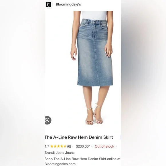 Reba Skirts Reba Raw Hem Denim Aline Midi Skirt Poshmark